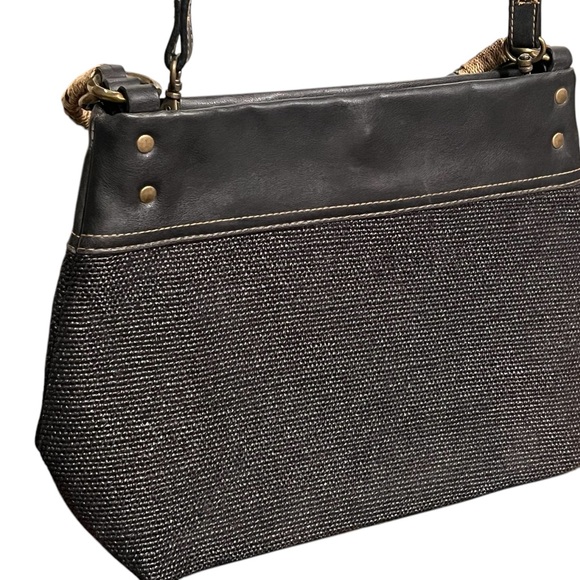 Black Handbag with Rope Handles - Picture 8 of 10